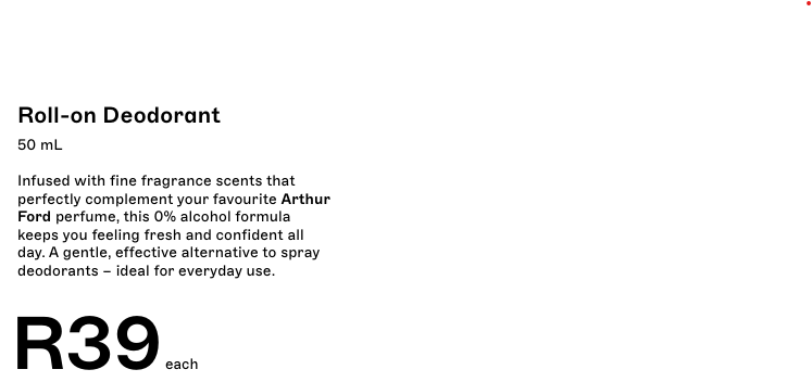 Arthur Ford Superior Roll-on Deodorant - 50mL